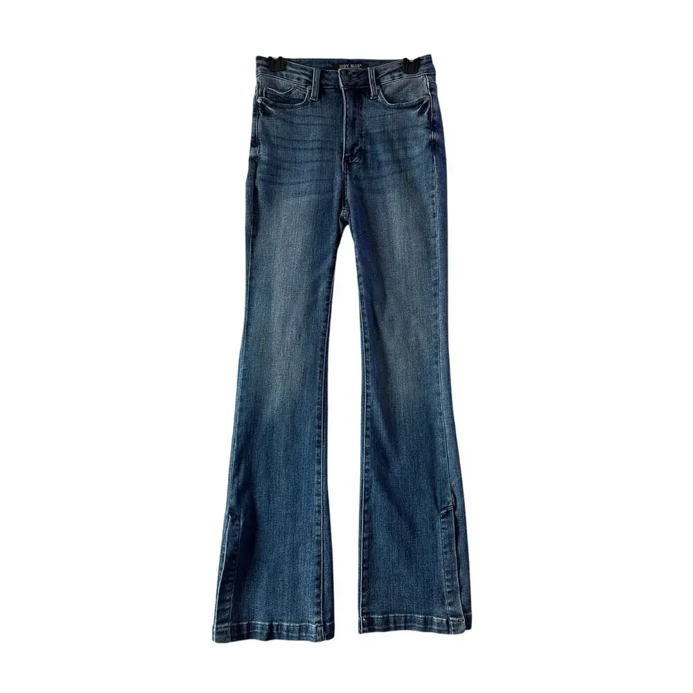 Judy Blue Slim Boot Denim Jeans 3 or 26 Stretch Slit Legs